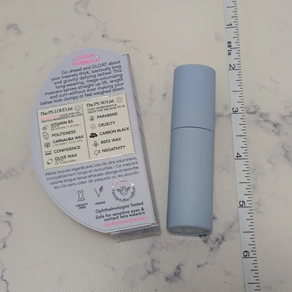 Polite Society Greatest Lashes of All Time Mascara BLACK 6g/.2oz Travel Size New